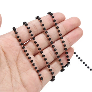 Stainless Steel Chain with Crystal Beads for DIY Jewelry 3mm