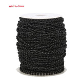 Stainless Steel Chain with Crystal Beads for DIY Jewelry 3mm