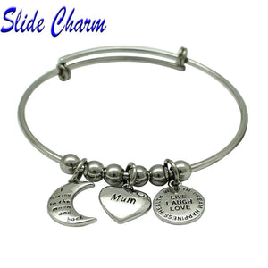 Stainless Steel Heart Moon Pendant Necklace for Mother