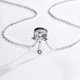 Sterling Silver Star Cross Necklace Cold Wind Pendant Ins Men's Necklace