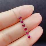 Garnet Gemstone Pendant Necklace 925 Silver Red Stone Charm Jewelry