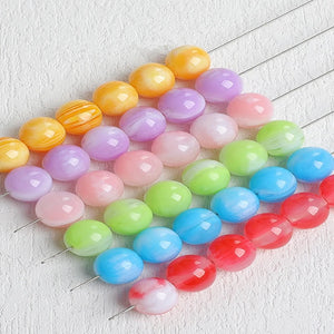 100pcs 12mm Resin Straight Hole Beads DIY Jewelry Earring Accessory