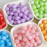 100pcs 12mm Resin Straight Hole Beads DIY Jewelry Earring Accessory