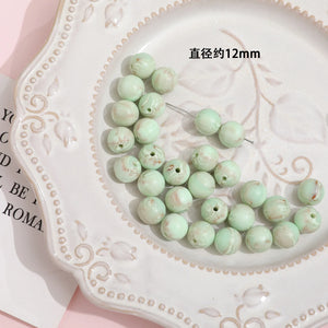 100pcs 12mm Geometry Resin Beads DIY Jewelry Accessory