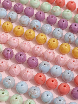 100pcs 12mm Geometry Resin Beads DIY Jewelry Accessory