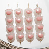 100pcs 14mm Pink Cats Claw Glass Beads DIY Jewelry Earring/Bracelet Accessory
