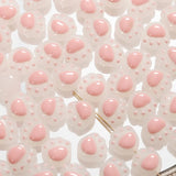 100pcs 14mm Pink Cats Claw Glass Beads DIY Jewelry Earring/Bracelet Accessory