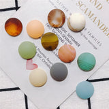 100pcs 18mm Rubber Paint Geometry Resin Beads DIY Jewelry Earring