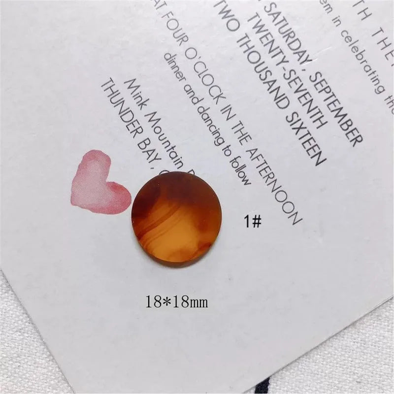 100pcs 18mm Rubber Paint Geometry Resin Beads DIY Jewelry Earring