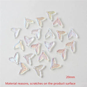 100pcs 20mm Fish Tails Glass Beads DIY Jewelry Earring Accessory