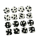 100pcs Leopard Pattern Cloth Button DIY Jewelry Earring Accessory