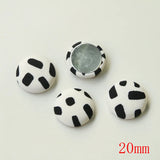 100pcs Leopard Pattern Cloth Button DIY Jewelry Earring Accessory