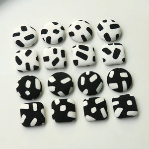 100pcs Leopard Pattern Cloth Button DIY Jewelry Earring Accessory