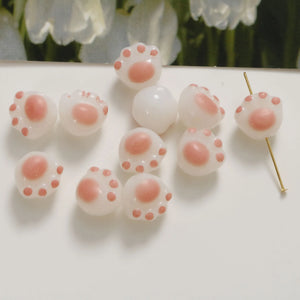 100pcs/lot Cartoon Cats Print Acrylic Beads DIY Jewelry Accessory