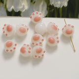 100pcs/lot Cartoon Cats Print Acrylic Beads DIY Jewelry Accessory