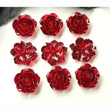 100pcs Resin Flower Beads DIY Jewelry Earring/Hair Accessory