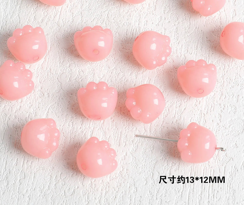 100pcs Cat's Paw Resin Beads DIY Earring Jewelry Accessory