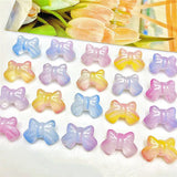 100pcs Cartoon Bowknot Glass Beads DIY Jewelry Accessory