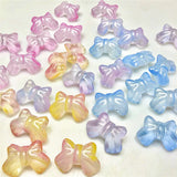 100pcs Cartoon Bowknot Glass Beads DIY Jewelry Accessory