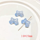 100pcs Cartoon Bowknot Glass Beads DIY Jewelry Accessory