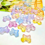 100pcs Cartoon Bowknot Glass Beads DIY Jewelry Accessory