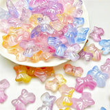 100pcs Cartoon Bowknot Glass Beads DIY Jewelry Accessory