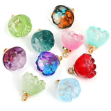 100pcs Cartoon Flowers Glass Beads Charms DIY Earring/Garment Accessory
