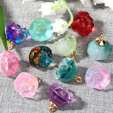 100pcs Cartoon Flowers Glass Beads Charms DIY Earring/Garment Accessory
