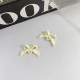 100pcs Rubber Paint Geometry Alloy Bow Charms Earring/Garment Accessory