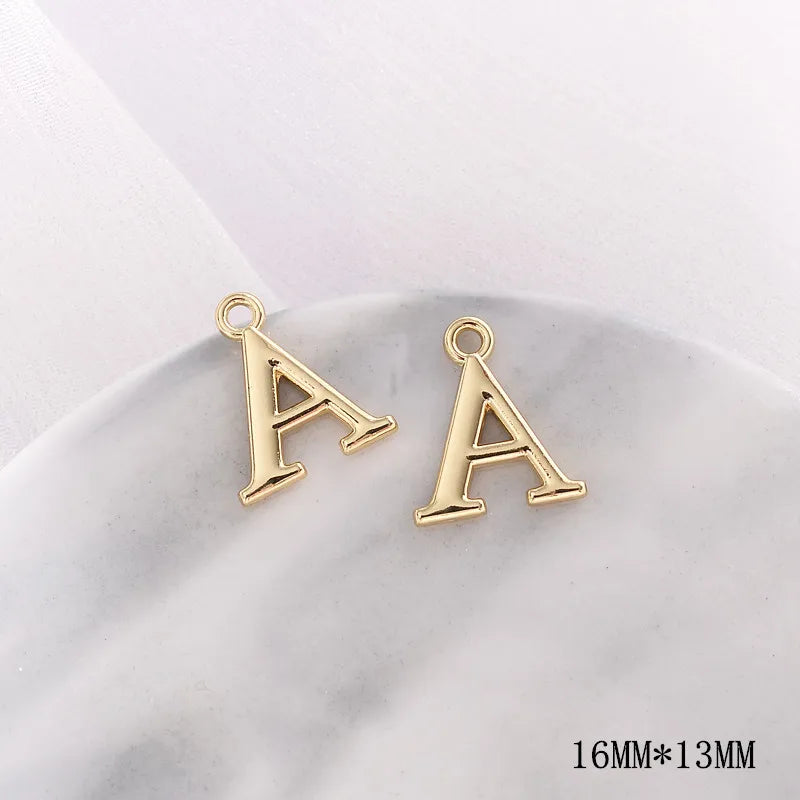Alphabet Shape Alloy Charms for DIY Jewelry, 104pcs