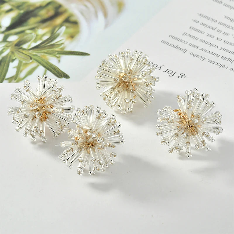 10pcs 25mm Bead Decoration Geometry Balls Flowers Charms DIY Earring Accessory