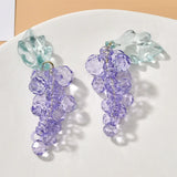 12pcs Purple Acrylic Beads Grape Shape Charms DIY Earring Pendant Accessory