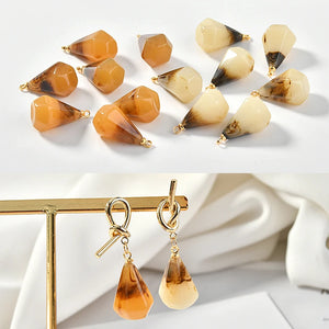 Water Drop Copper Resin Pendants DIY Earrings/Necklace Charms
