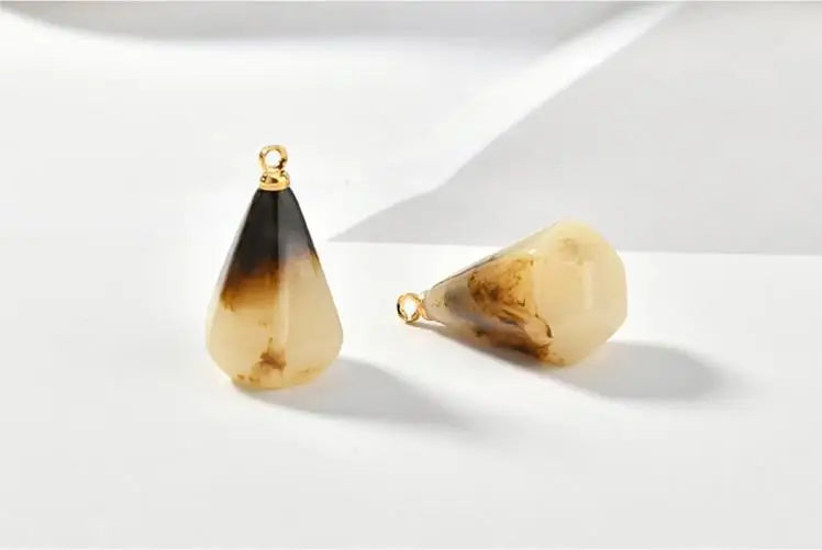 Water Drop Copper Resin Pendants DIY Earrings/Necklace Charms
