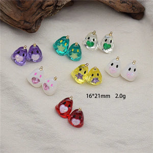 20pcs 3D Ghost with Hearts Acrylic Beads DIY Jewelry Earring/Necklace Accessory