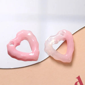 20pcs/lot cartoon hearts acrylic beads for DIY jewelry, earrings, pendants