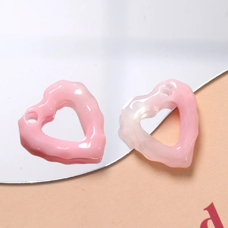 20pcs/lot cartoon hearts acrylic beads for DIY jewelry, earrings, pendants
