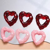 20pcs/lot cartoon hearts acrylic beads for DIY jewelry, earrings, pendants