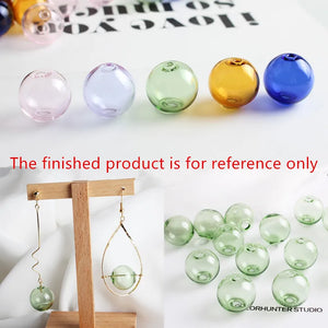 20pcs DIY Transparent Glass Beads Earring Pendants Accessory