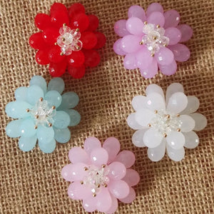 30pcs 36mm Acrylic Petal Core Decoration Rounds Flowers DIY Jewelry Earring