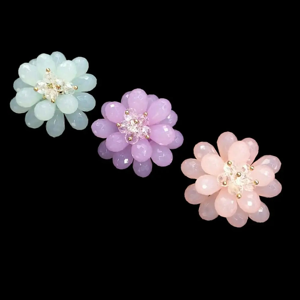 30pcs 36mm Acrylic Petal Core Decoration Rounds Flowers DIY Jewelry Earring