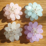 30pcs 36mm Acrylic Petal Core Decoration Rounds Flowers DIY Jewelry Earring