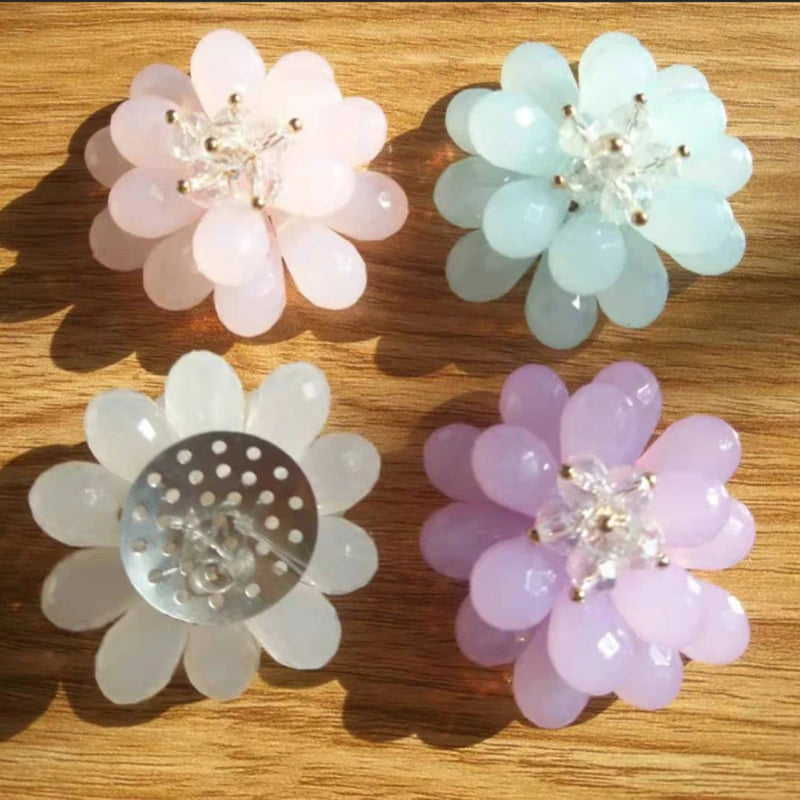 30pcs 36mm Acrylic Petal Core Decoration Rounds Flowers DIY Jewelry Earring
