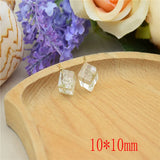 30pcs Dried Flower Beads 3D Square Resin Charms DIY Jewelry Earring Accessory