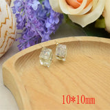 30pcs Dried Flower Beads 3D Square Resin Charms DIY Jewelry Earring Accessory
