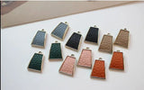30pcs Leather Core Trapezoid Alloy Locket Charm DIY Jewelry Making