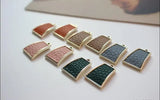 30pcs Leather Core Trapezoid Alloy Locket Charm DIY Jewelry Making