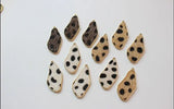 30pcs Leopard Fabric Geometry Alloy Locket Charms DIY Jewelry Pendant