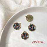 30pcs Alloy Drop Oil Cartoon Flowers Floating Locket Charms DIY Jewelry Making