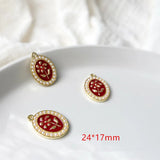 30pcs Alloy Drop Oil Cartoon Flowers Floating Locket Charms DIY Jewelry Making